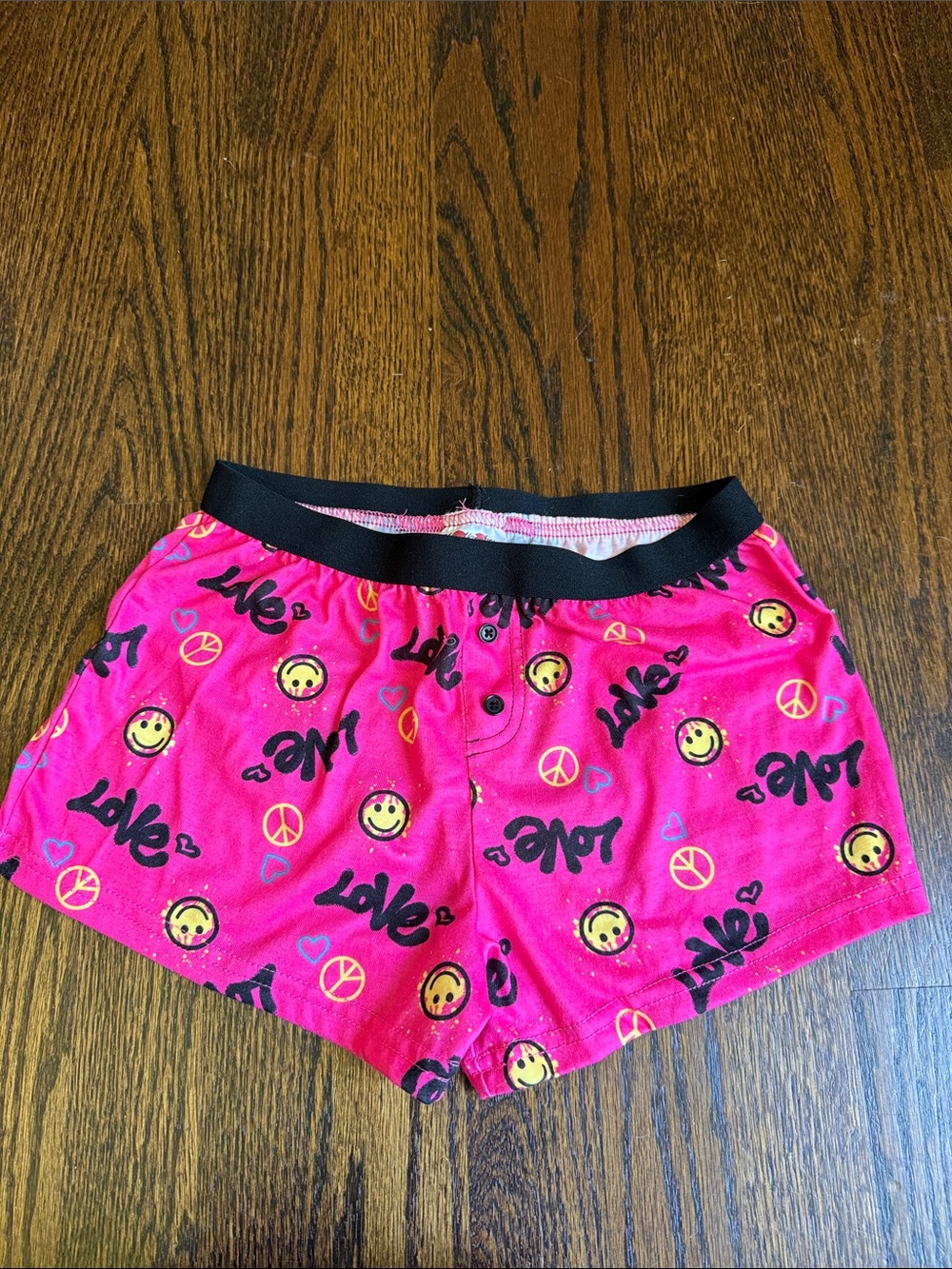 Pink Love and Smiles girls small (7/8) Lounge / pajama Shorts